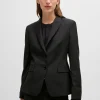 MULHER HUGO BOSS Artigos Essenciais>Blazer De Ajuste Regular Em Lã Virgem