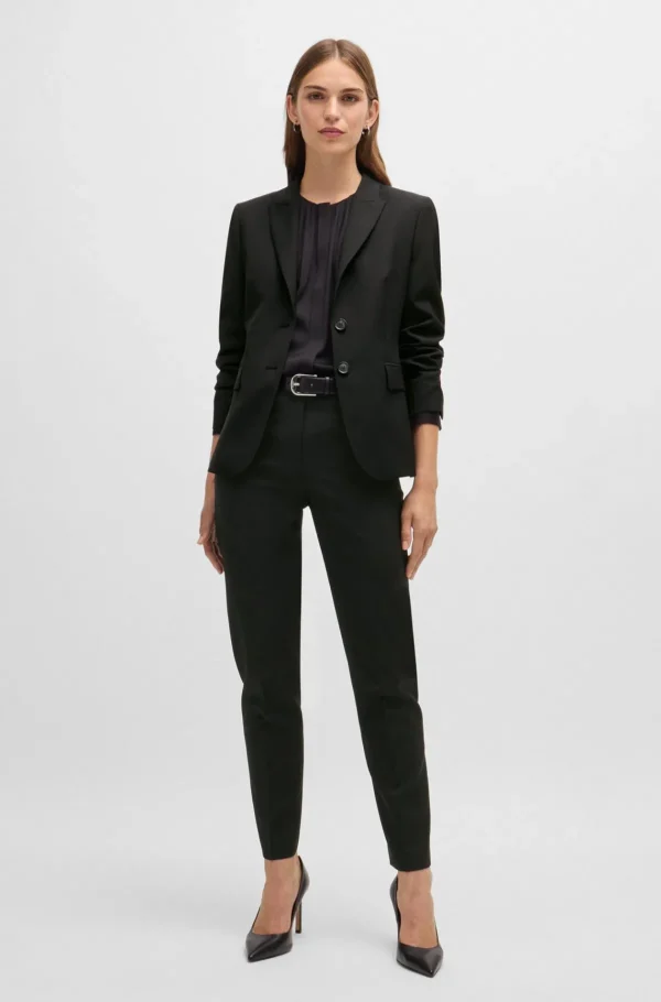 MULHER HUGO BOSS Artigos Essenciais>Blazer De Ajuste Regular Em Lã Virgem