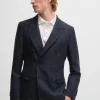 HUGO BOSS Blazers>Blazer De Ajuste Slim Em Lã Virgem Com Micropadrão