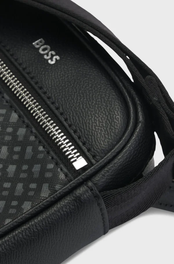 HUGO BOSS Malas>Bolsa Repórter Com Painel De Monograma E Logótipo Estampado Em Folha De Alumínio