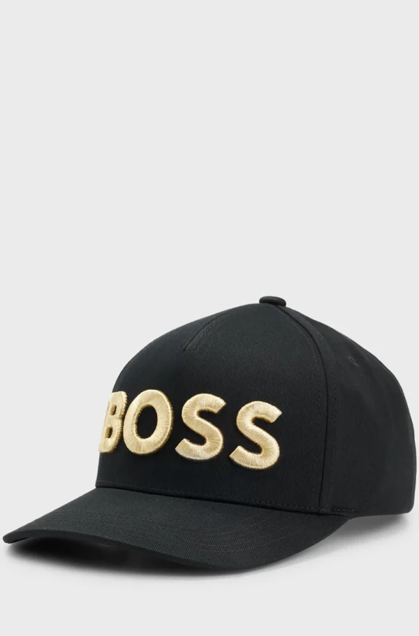 HUGO BOSS Bonés E Gorros>Boné Em Sarja De Algodão Com O Logótipo 3D Bordado