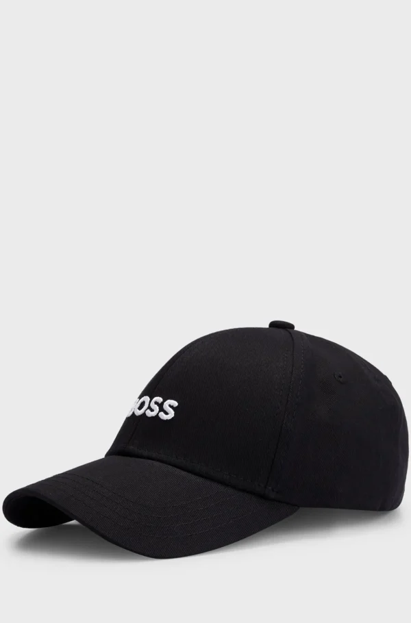 HUGO BOSS Bonés E Gorros>Boné Em Sarja De Algodão Com O Logótipo Bordado