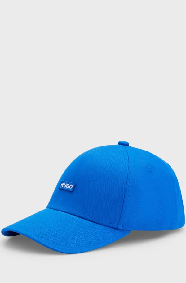 HUGO BOSS Bonés E Gorros>Boné Em Sarja De Algodão Com A Etiqueta Com Logótipo Bordado