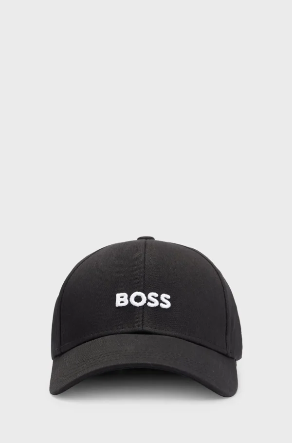 HUGO BOSS Bonés E Gorros>Boné Em Sarja De Algodão Com O Logótipo Bordado