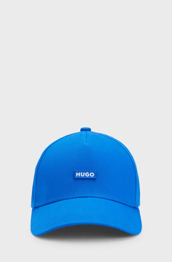 HUGO BOSS Bonés E Gorros>Boné Em Sarja De Algodão Com A Etiqueta Com Logótipo Bordado