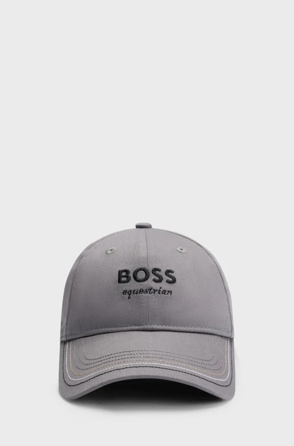 MULHER HUGO BOSS Bonés>Boné Equestre Com Logótipo Bordado Com Alça De Pele