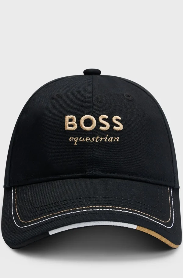 MULHER HUGO BOSS Bonés>Boné Equestre Com Logótipo Bordado Com Alça De Pele