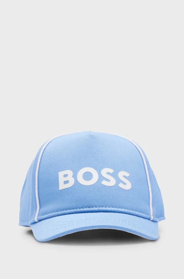 Crianças HUGO BOSS Chapéus E Cachecóis>Boné Para Criança Em Sarja De Algodão Com Logótipo Contrastante E Vivos