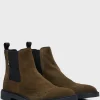 HUGO BOSS Botas>Botas Chelsea De Camurça Com Detalhes Em Brogue