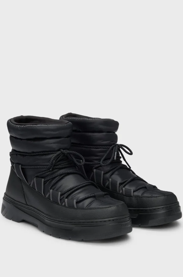 HUGO BOSS Botas>Botas Com Atacadores Em Materiais Mistos Com Sola De Assinatura