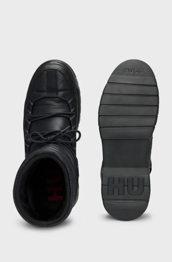 HUGO BOSS Botas>Botas Com Atacadores Em Materiais Mistos Com Sola De Assinatura