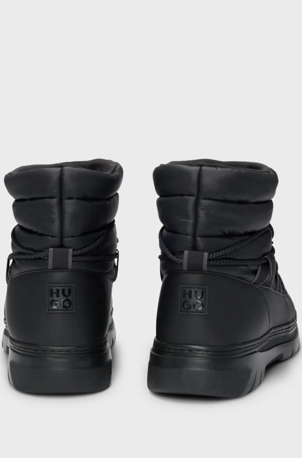 HUGO BOSS Botas>Botas Com Atacadores Em Materiais Mistos Com Sola De Assinatura