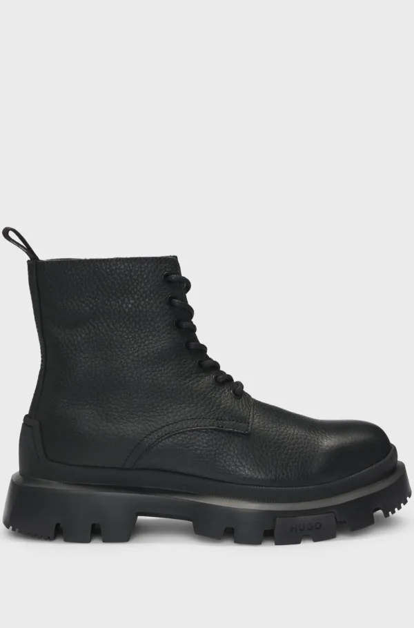 HUGO BOSS Botas>Botas Com Atacadores Em Pele Granulada Com Sola Volumosa