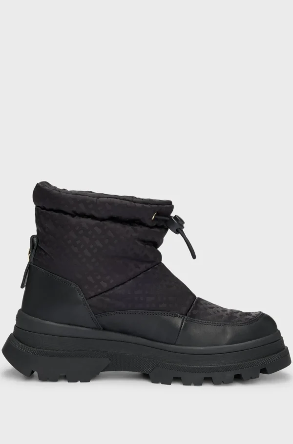 MULHER HUGO BOSS Botas>Botas De Ajuste Slim Com Padrão De Monograma E Acabamentos Em Pele