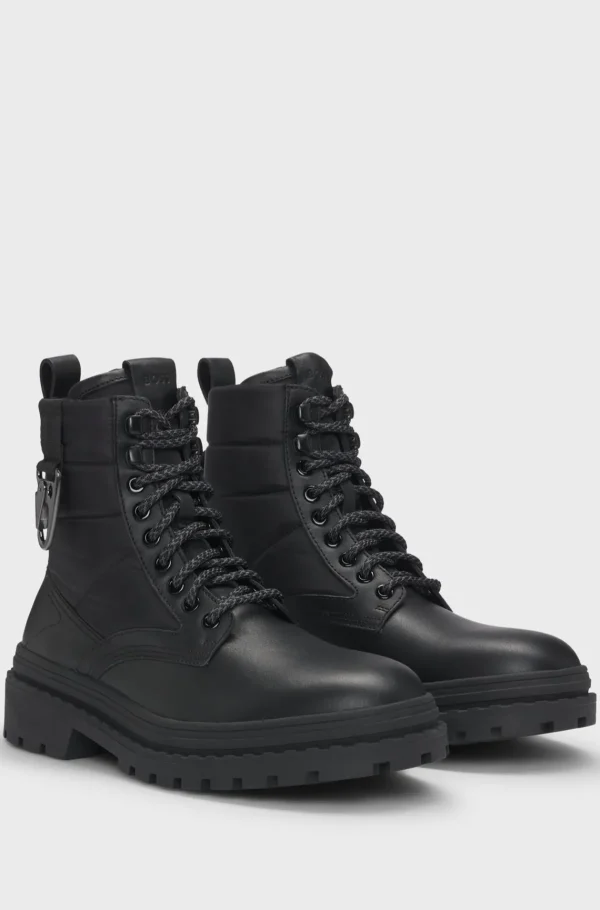 HUGO BOSS Botas>Botins De Material Misto Com Gancho De Mosquetão