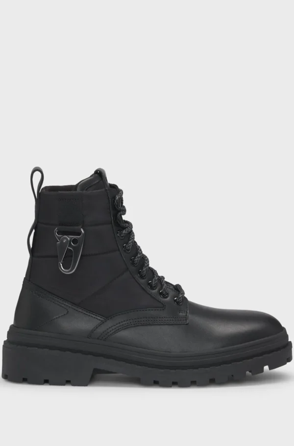 HUGO BOSS Botas>Botins De Material Misto Com Gancho De Mosquetão