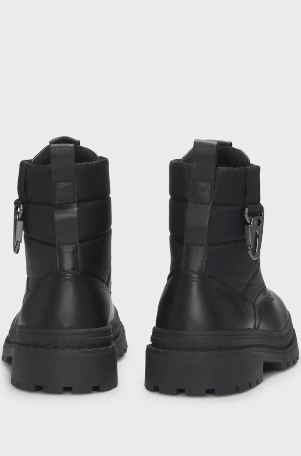 HUGO BOSS Botas>Botins De Material Misto Com Gancho De Mosquetão