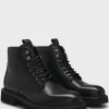 HUGO BOSS Botas>Botins Em Pele Polida Com Biqueira De Avental