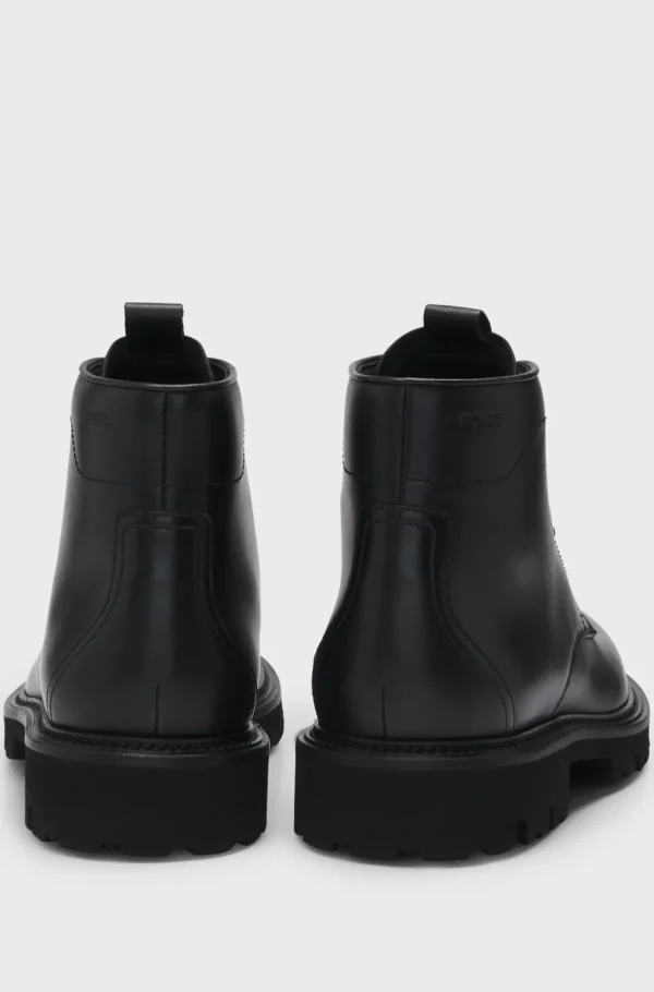 HUGO BOSS Botas>Botins Em Pele Polida Com Biqueira De Avental