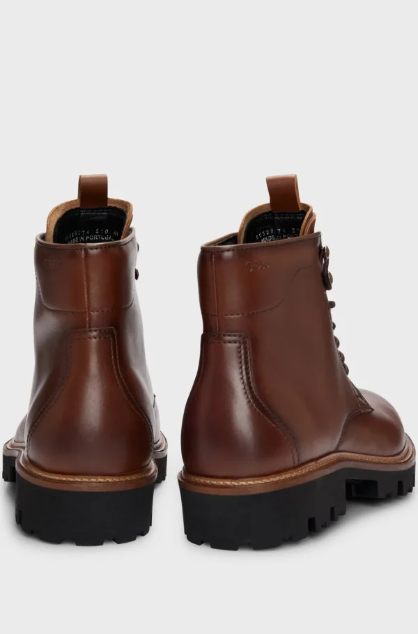 HUGO BOSS Botas>Botins Em Pele Polida Com Biqueira De Avental