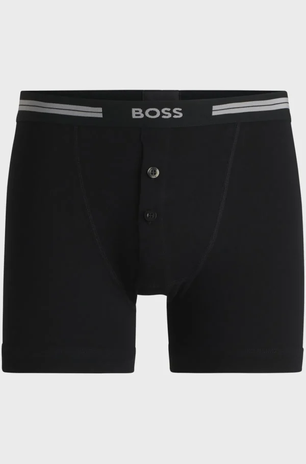 HUGO BOSS Roupa Interior>Boxers Em Algodão Canelado Com Cintura De Logótipo