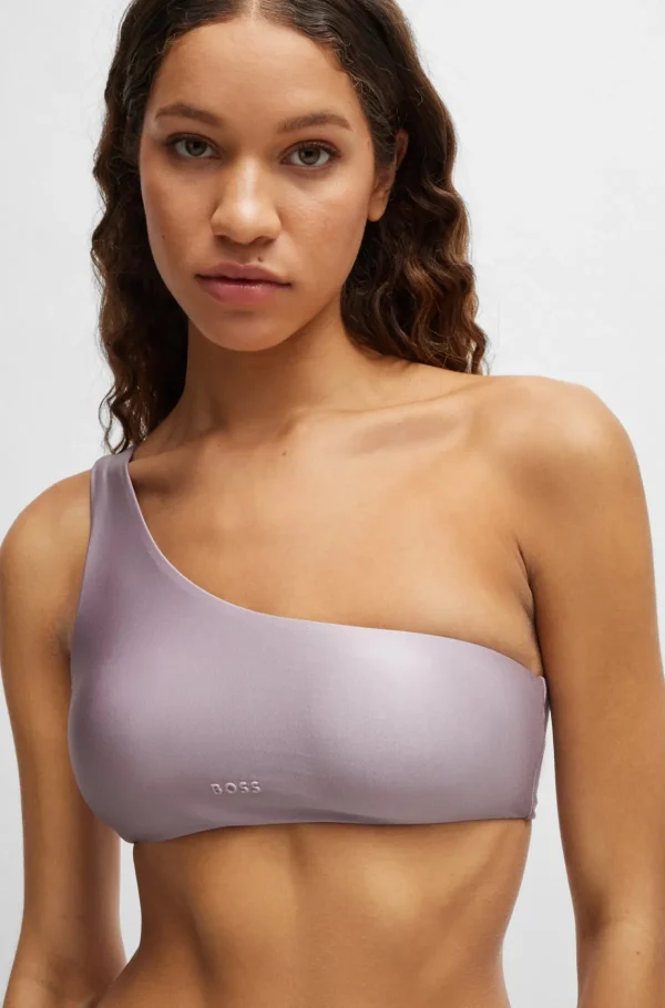 MULHER HUGO BOSS Fatos De Banho>Bralette De Biquíni De Ombro único Com Logótipo 3D