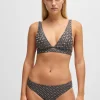 MULHER HUGO BOSS Fatos De Banho>Bralette De Biquíni Em Jacquard De Monograma Com Logótipo