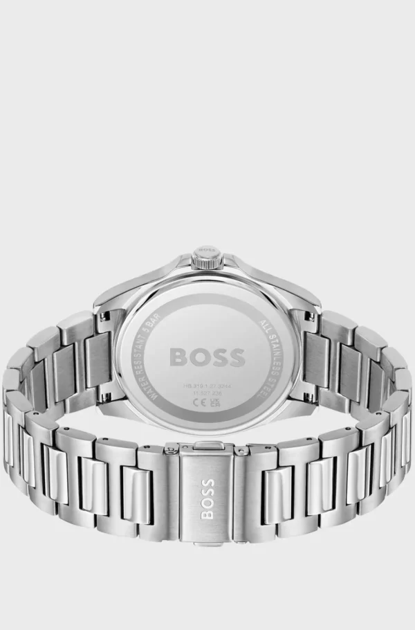 HUGO BOSS Relógios>Brushed-and-polished Stainless-steel Watch With Grooved Dial