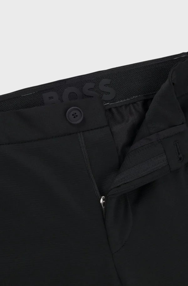 HUGO BOSS Calças E Calções>Calças De Ajuste Slim Em Jersey Elástico De Alto Desempenho Com Micropadrão