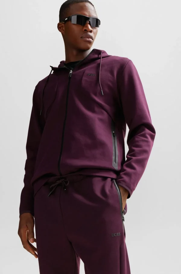 HUGO BOSS Sweats E Hoodies>Calças De Fato De Treino De Mistura De Algodão Com Estampa De Logótipo HD