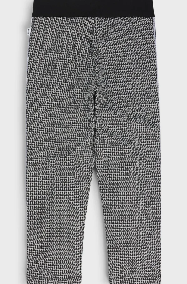 Crianças HUGO BOSS Júniores (Idades 4-14)>Calças De Fato De Treino De Ajuste Regular Para Criança Com Padrão Houndstooth