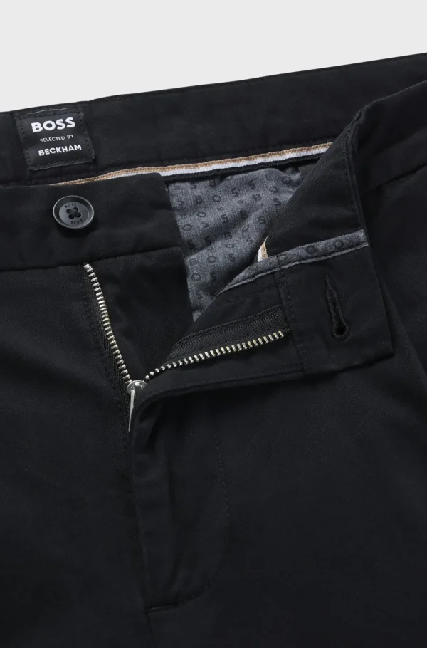 HUGO BOSS Calças E Calções>Calças De Gabardine Elásticas BOSS SELECTED BY BECKHAM Com Perna Afunilada