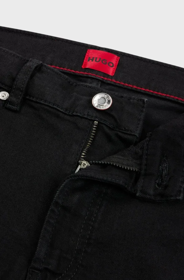 MULHER HUGO BOSS Calças De Ganga>Calças De Ganga Pretas Com Ajuste Skinny Em Ganga Elástica