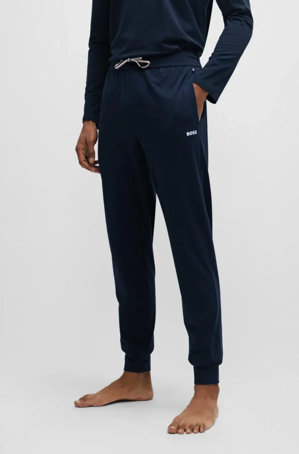 HUGO BOSS Pijamas E Loungewear>Calças De Pijama De Algodão Elástico Com Logótipo Estampado