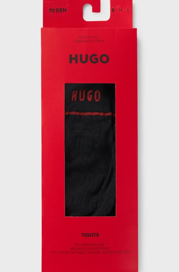 MULHER HUGO BOSS Meias>Calças Justas Transparentes HUGO X Les Benjamins Com Padrão Jacquard