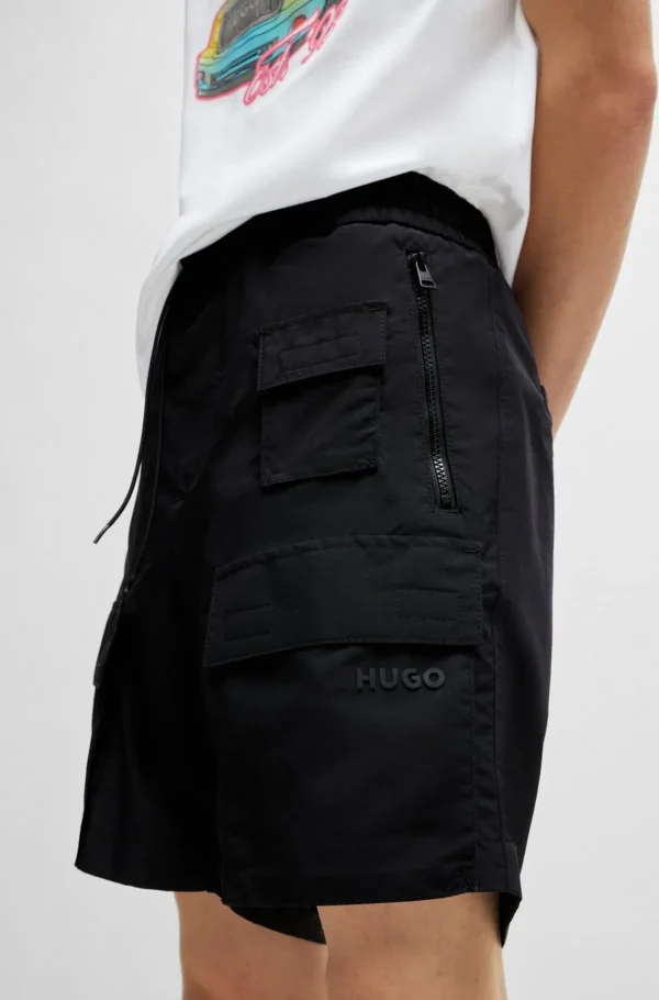 HUGO BOSS Calças E Calções>Calções Cargo Em Lona Repelente à água Com Bolso Para Telefone