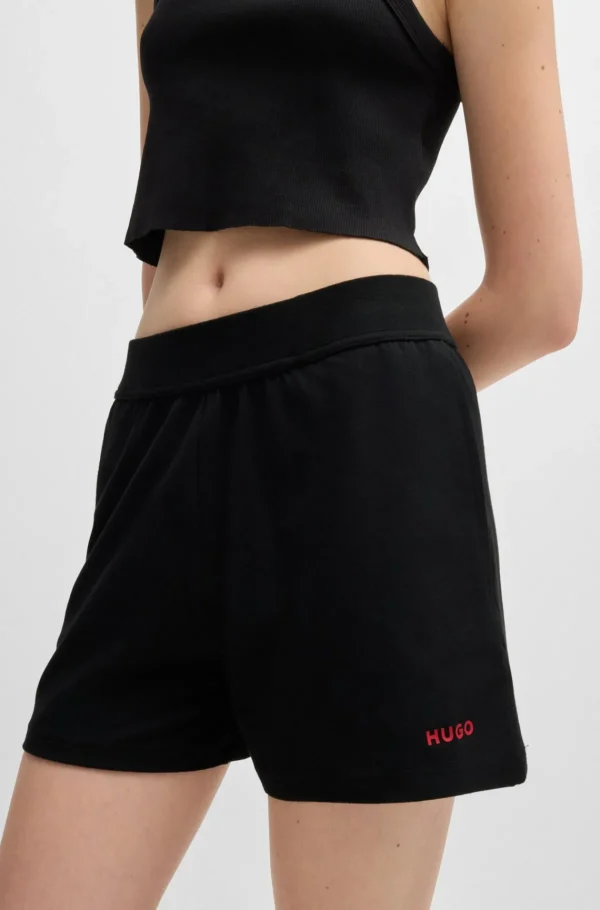 MULHER HUGO BOSS Pijamas E Loungewear>Calções De Ajuste Descontraído Com Logótipo De Impressão De Silicone