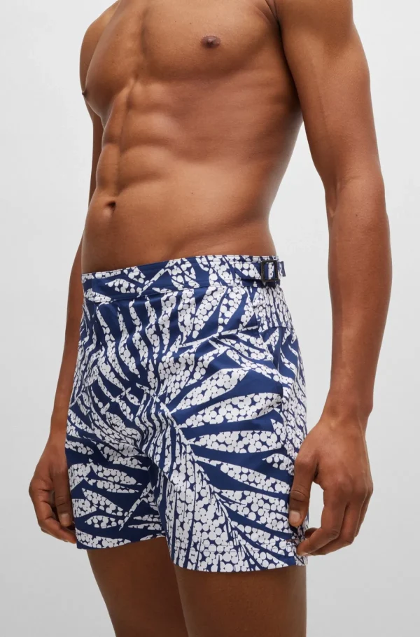 HUGO BOSS Roupa De Praia>Calções De Banho Com Forro De Secagem Rápida Em Tecido Estampado