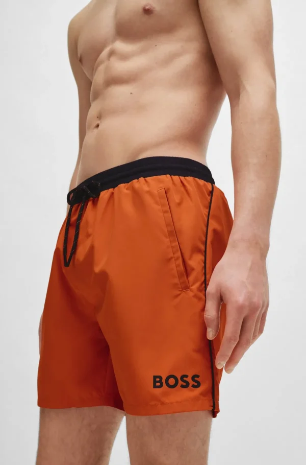 HUGO BOSS Fatos De Banho>Calções De Banho De Secagem Rápida Com Logótipo Estampado