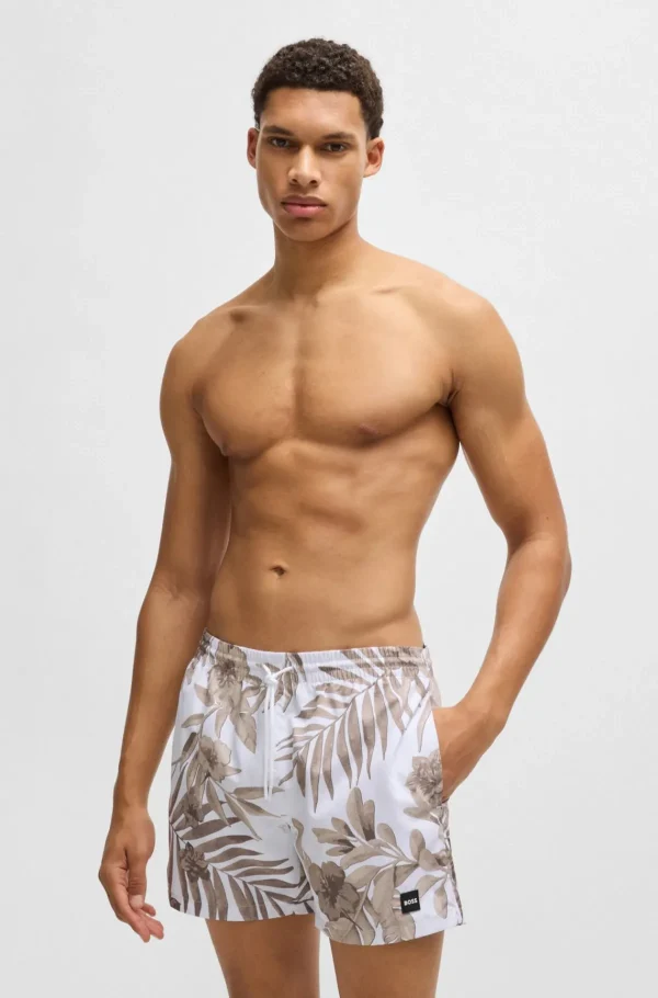 HUGO BOSS Roupa De Praia>Calções De Banho Totalmente Forrados Com Estampado Sazonal