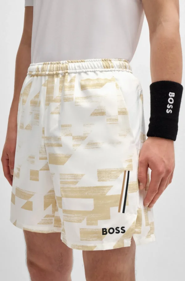 HUGO BOSS Ténis E Padel | Calças E Calções>Calções Repelentes à água BOSS X Matteo Berrettini Com Estampado De Logótipo