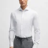 HUGO BOSS Camisas>Camisa De Ajuste Slim Em Jersey Elástica Para Desempenho Estruturado