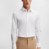 HUGO BOSS Camisas>Camisa De Ajuste Slim Em Jersey Elástico Para Desempenho