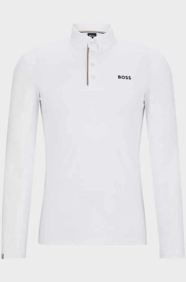 HUGO BOSS Roupa De Equitação>Camisa De Espetáculo Equestre Em Branco Com Detalhes De Riscas De Assinatura