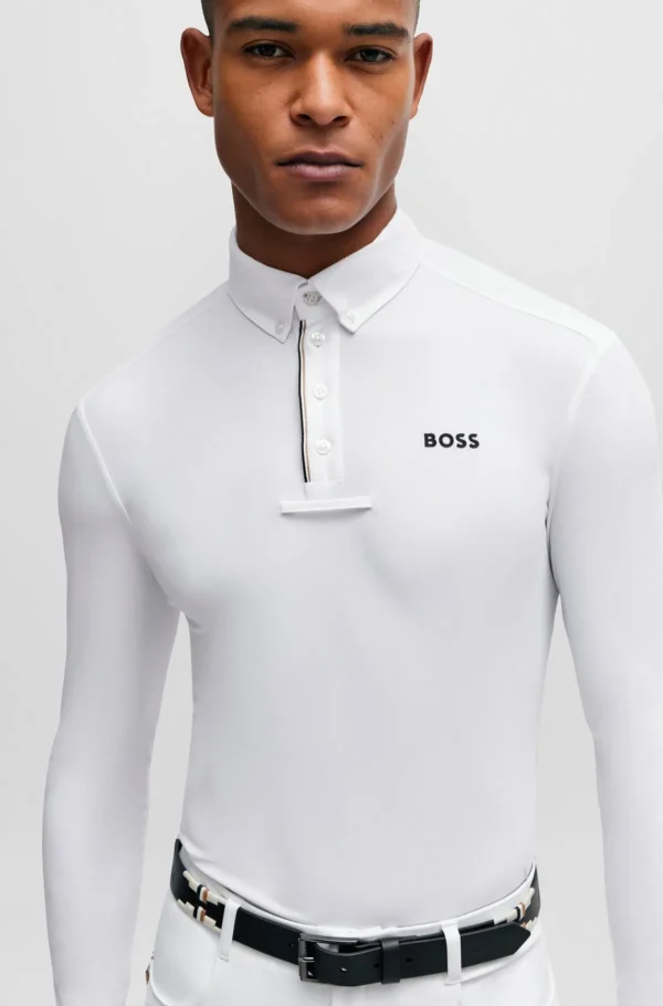 HUGO BOSS Roupa De Equitação>Camisa De Espetáculo Equestre Em Branco Com Detalhes De Riscas De Assinatura