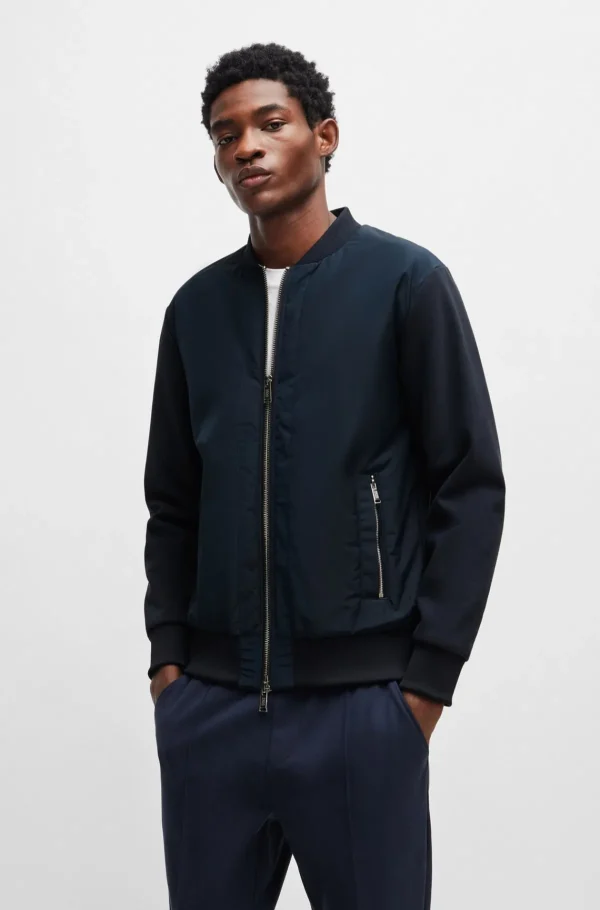 HUGO BOSS Sweats E Hoodies>Camisola Bomber De Algodão Elástico Porsche X BOSS Com Materiais Mistos