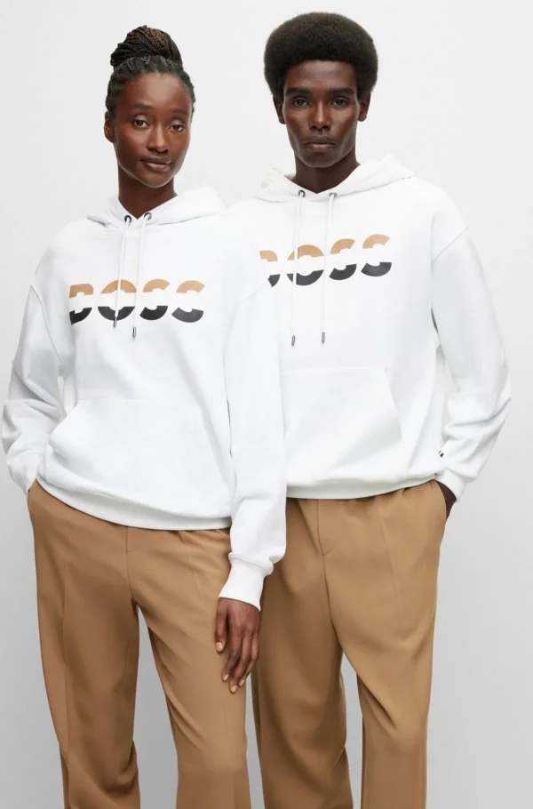 HUGO BOSS Sweats E Hoodies>Camisola Com Capuz De Ajuste Descontraído Unissexo Em Algodão Orgânico