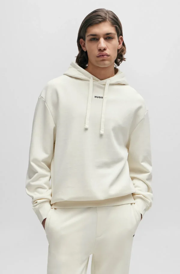 HUGO BOSS Sweats E Hoodies>Camisola Com Capuz De Ajuste Descontraído Em Terry De Algodão Com Estampado De Logótipo