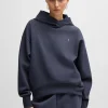 MULHER HUGO BOSS Sweats E Hoodies | Fatos De Treino>Camisola Com Capuz De Algodão De Fusão Com Monograma Double B