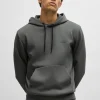 HUGO BOSS Fatos De Treino | Sweats E Hoodies>Camisola Com Capuz De Algodão Elástico Com Logótipo De Sanduíche